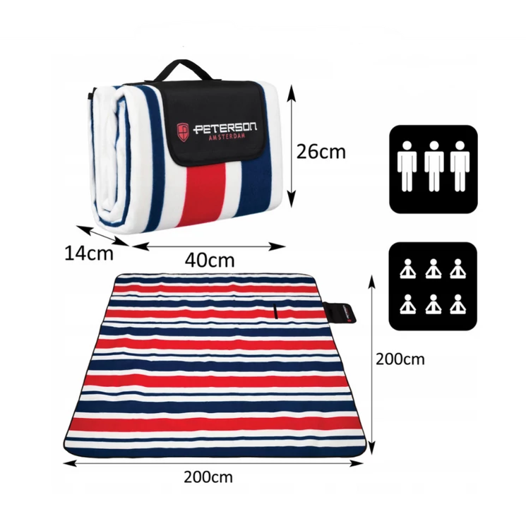 Szövet piknik takaró vízálló szigeteléssel XL 200x200 cm