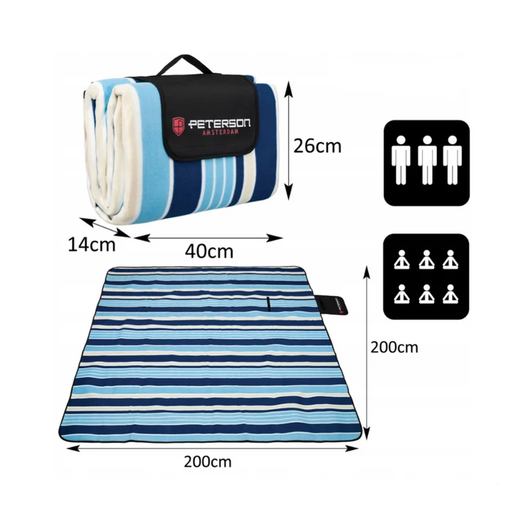 Szövet piknik takaró vízálló szigeteléssel XL 200x200 cm