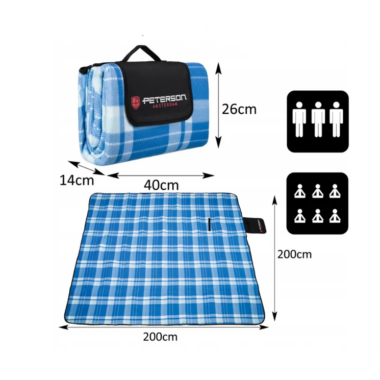 Szövet piknik takaró vízálló szigeteléssel XL 200x200 cm