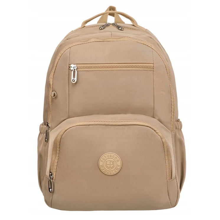 Tágas Sokzsebes Női hátizsák bézs színben