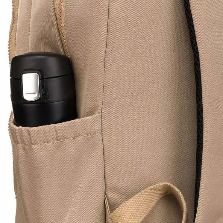 Tágas Sokzsebes Női hátizsák bézs színben