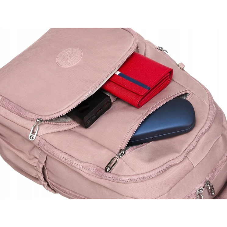 Tágas Sokzsebes Női hátizsák Lila színben