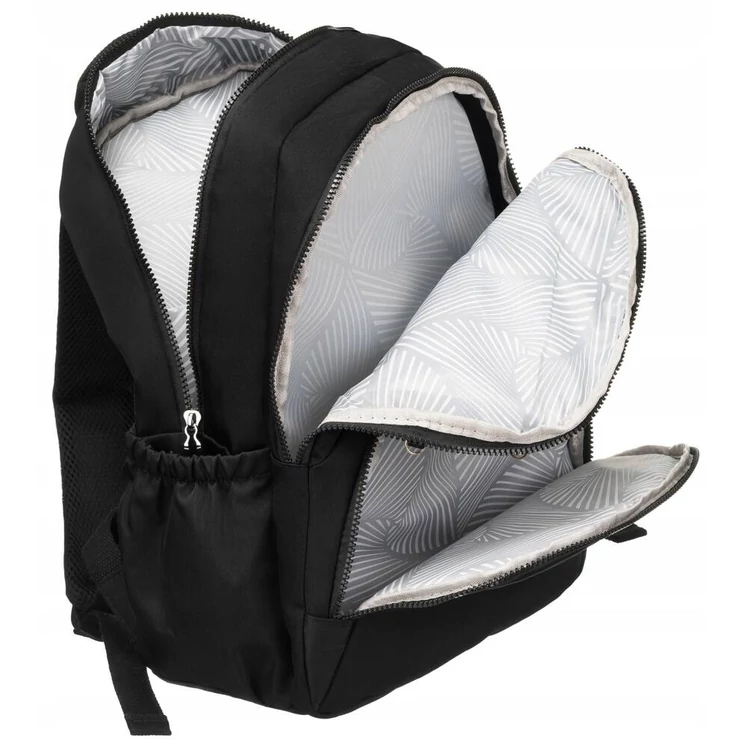 Tágas Sokzsebes Női hátizsák fekete színben