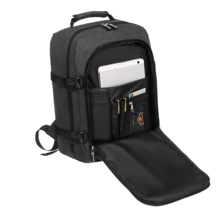 Peterson 3- Funkciós Utazó Hátizsák, WizzAir méretű 40x30x20cm, Fekete-Kék Színben