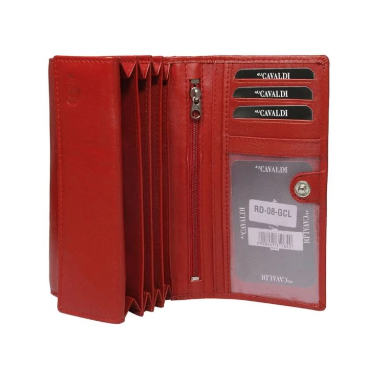 Cavaldi Valódi bőr Pénztárca piros színben