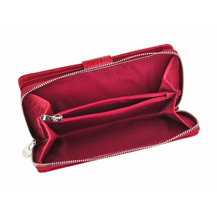 Jennifer Jones Lakk Valódi bőr Pénztárca fekete színben