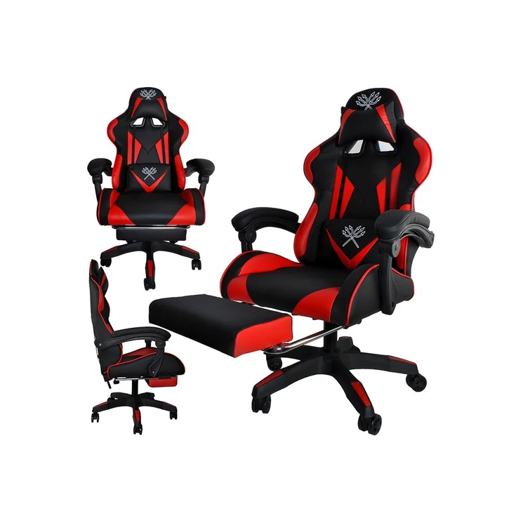 Kényelmes Gamer szék lábtartóval és derékpárnával Kedvező áron