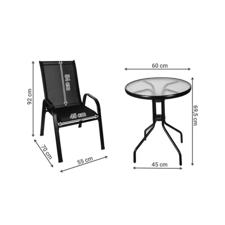 Balkon bútorkészlet - asztal + 2 szék 23461