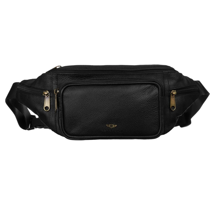 Peterson Valódi bőr övtáska fekete színben