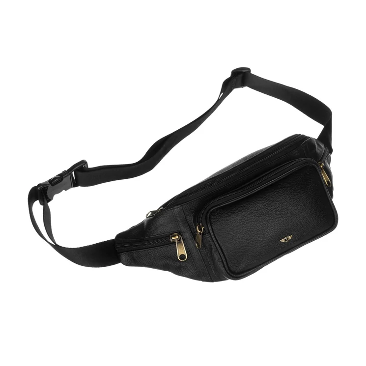 Peterson Valódi bőr övtáska fekete színben