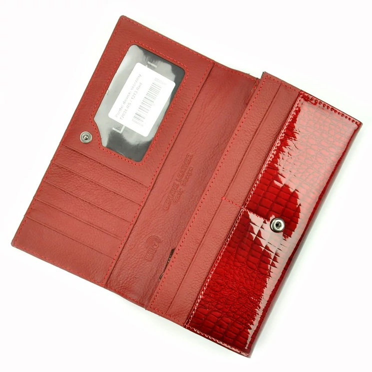  Valódi bőr Pénztárca piros színben RFID védelemmel