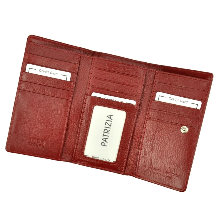  Valódi bőr Pénztárca piros színben RFID védelemmel