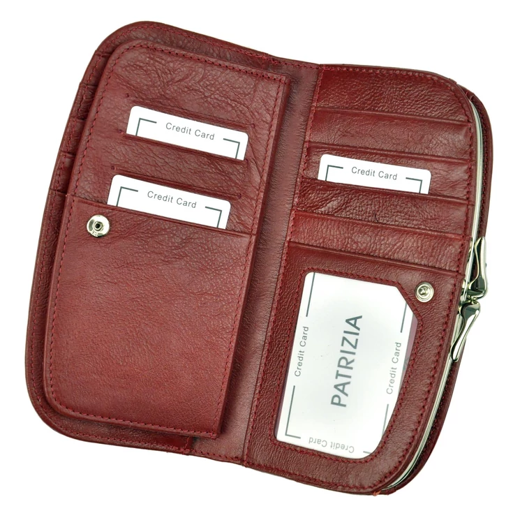  Valódi bőr Pénztárca piros színben RFID védelemmel