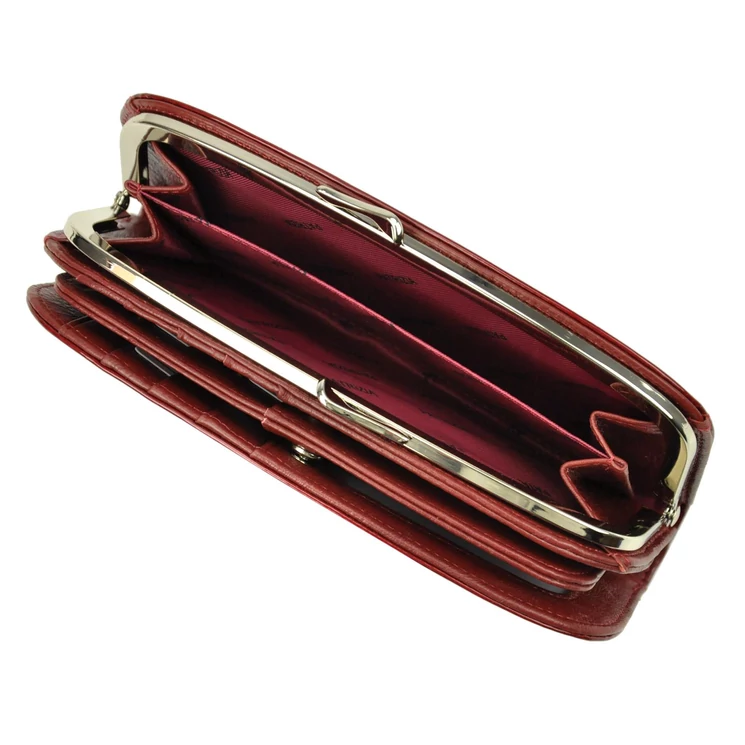  Valódi bőr Pénztárca piros színben RFID védelemmel