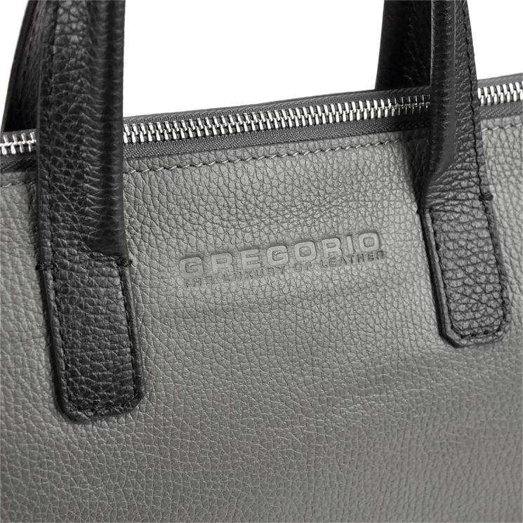 Gregorio Valódi bőr Laptoptartós üzleti táska szürke színben