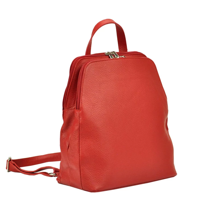 Patrizia Piu 2 részes Valódi bőr tűzpiros Hátizsák