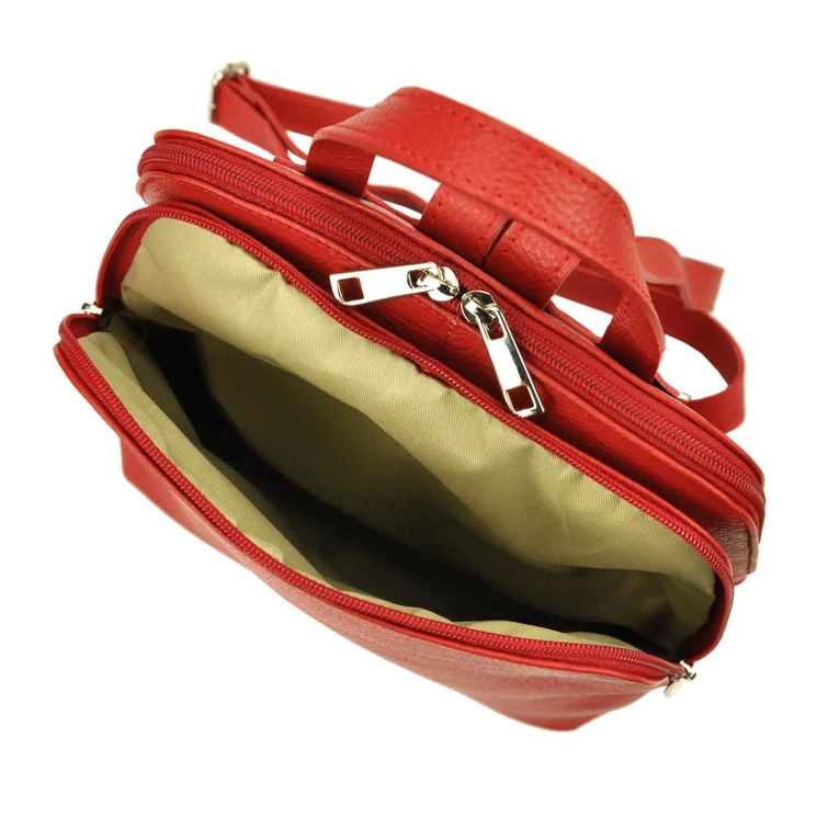 Patrizia Piu 2 részes Valódi bőr tűzpiros Hátizsák