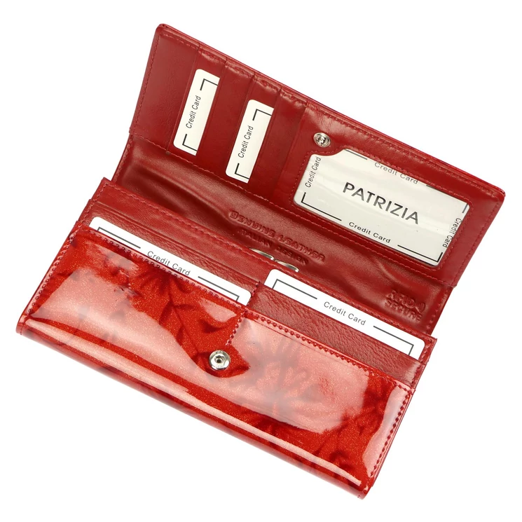  Valódi bőr Pénztárca piros színben RFID védelemmel