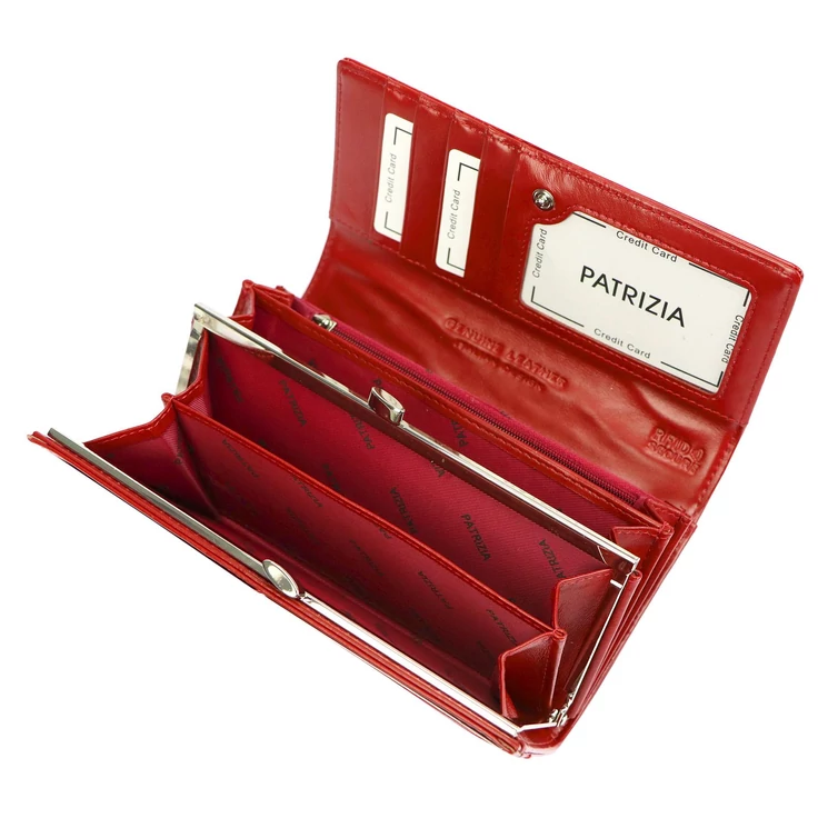  Valódi bőr Pénztárca piros színben RFID védelemmel