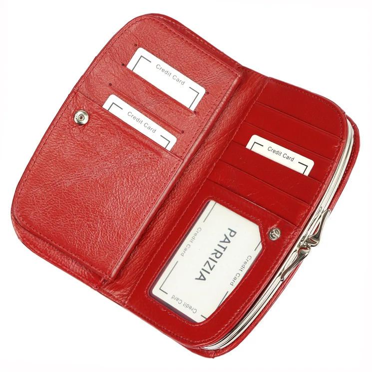  Valódi bőr Pénztárca piros színben RFID védelemmel