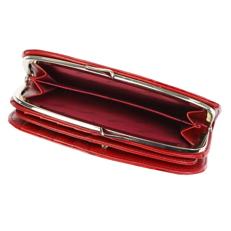  Valódi bőr Pénztárca piros színben RFID védelemmel