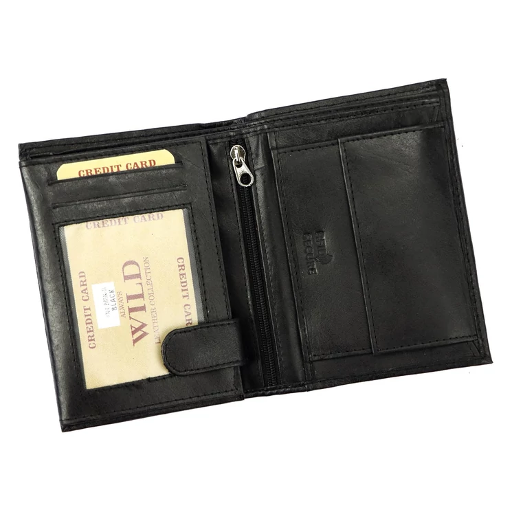 Wild Valódi bőr Pénztárca fekete színben