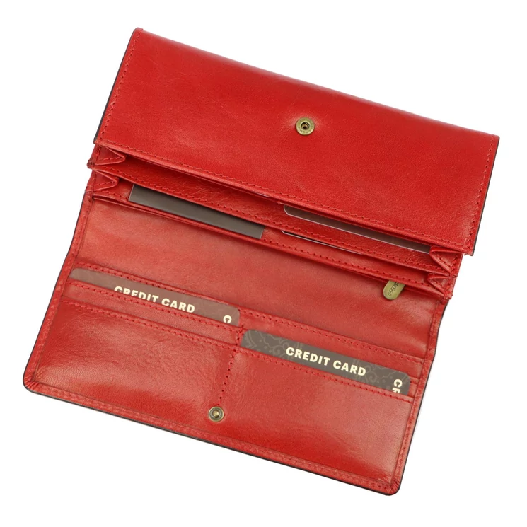  Valódi bőr Piros Pénztárca RFID védelemmel