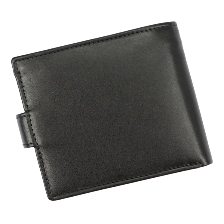 Fekete színű Valódi bőr Pénztárca RFID védelemmel