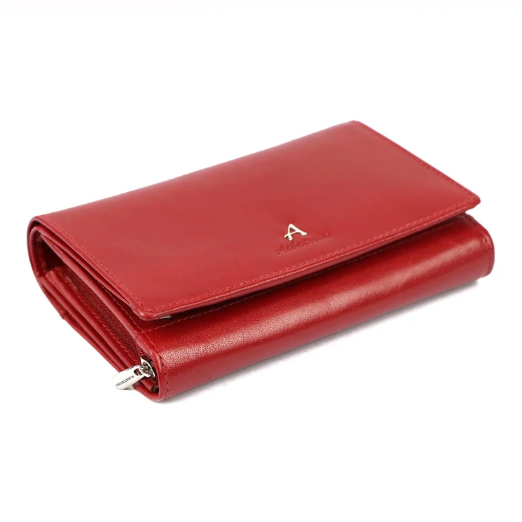 Piros színű Valódi bőr Pénztárca