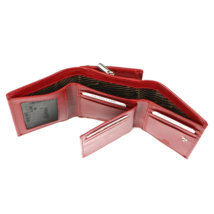 Piros színű Valódi bőr Pénztárca