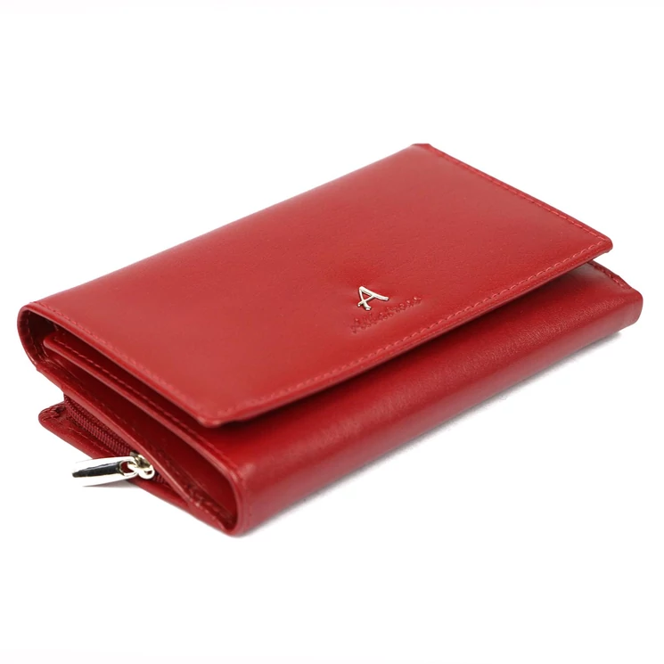 Piros színű Valódi bőr Pénztárca