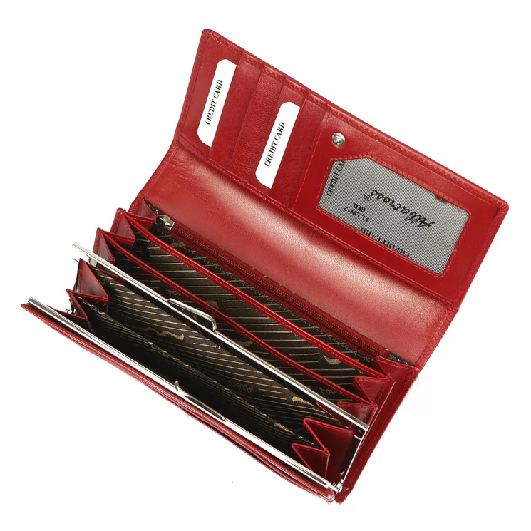 Piros színű Valódi bőr Pénztárca