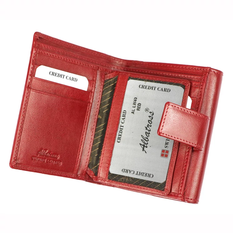 Piros színű Valódi bőr Pénztárca