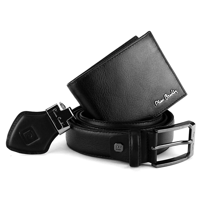 Pierre Cardin Valódi bőr pénztáca öv kulcstartó ajándékcsomag VIP