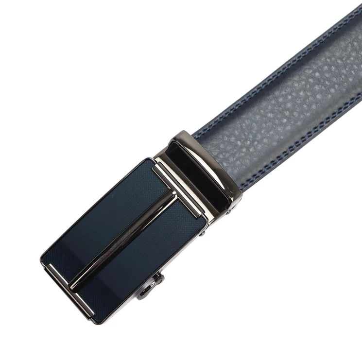 MassiLiano Sergio Valódi bőr öv kék színben