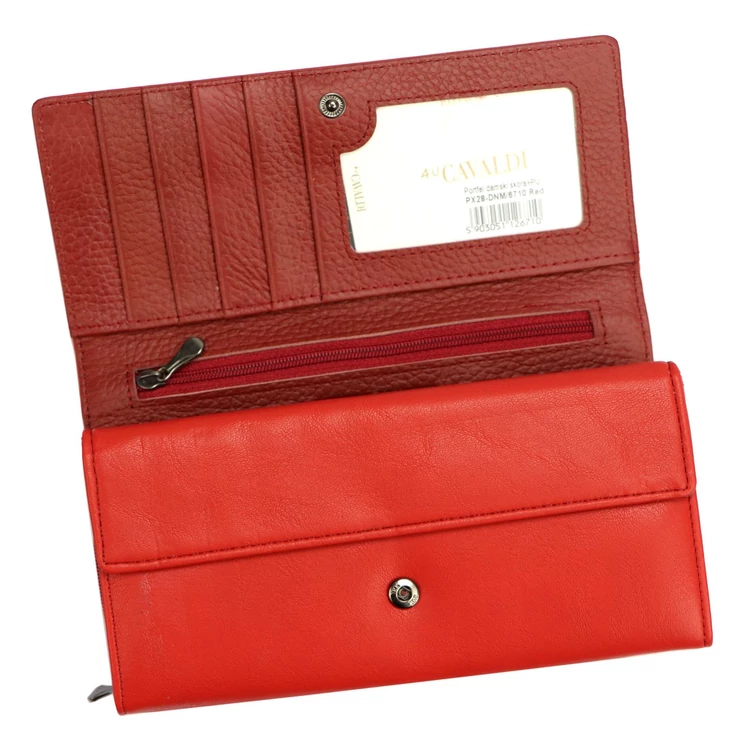 Cavaldi Valódi bőr piros Pénztárca