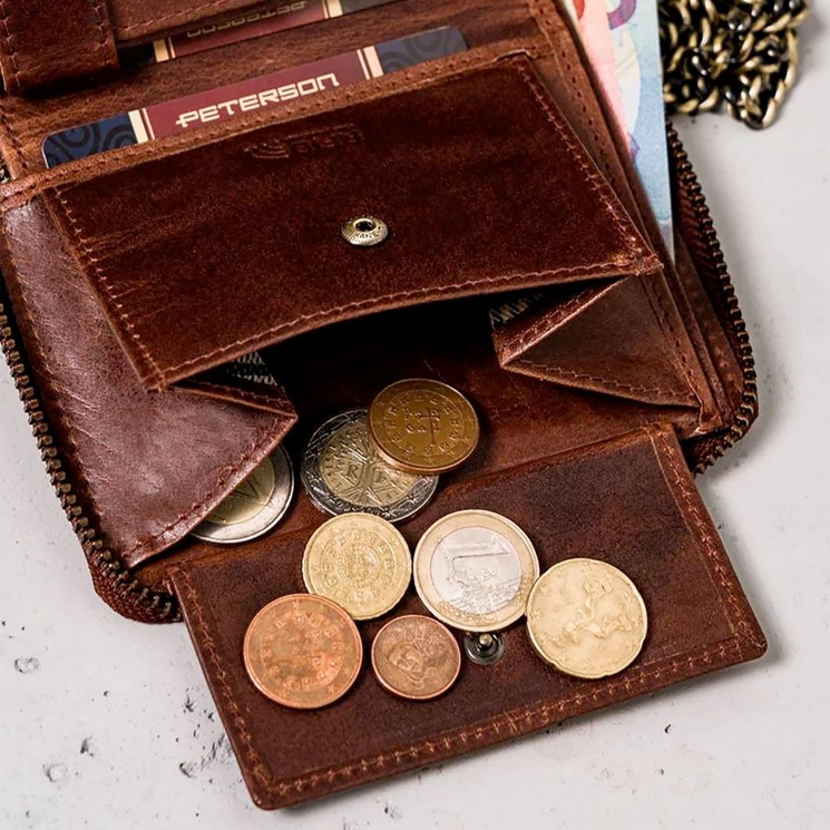 Peterson Valódi bőr motoros Pénztárca