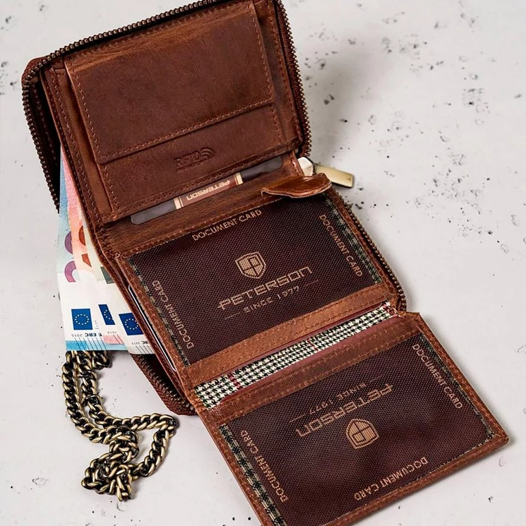 Peterson Valódi bőr motoros Pénztárca