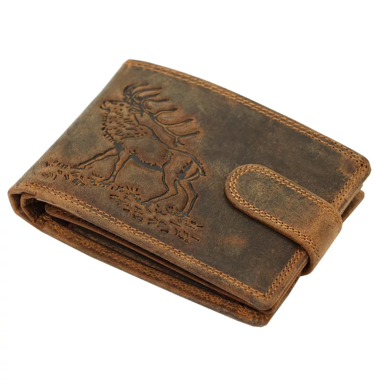 Szarvasos vadász valódi bőr Pénztárca