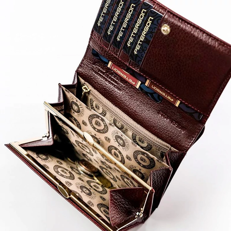 Peterson Valódi bőr Pénztárca