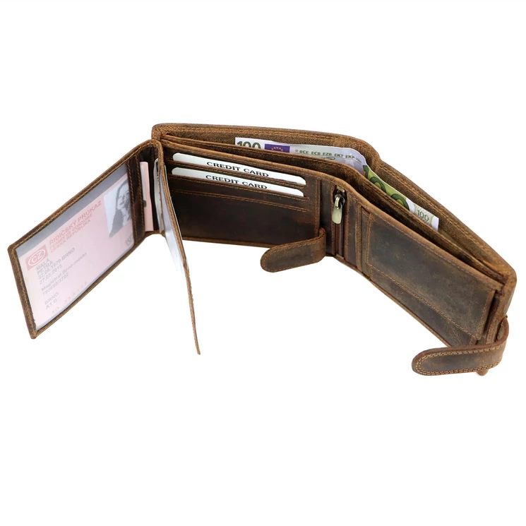 Wild Valódi bőr vadász Pénztárca vaddisznó mintával