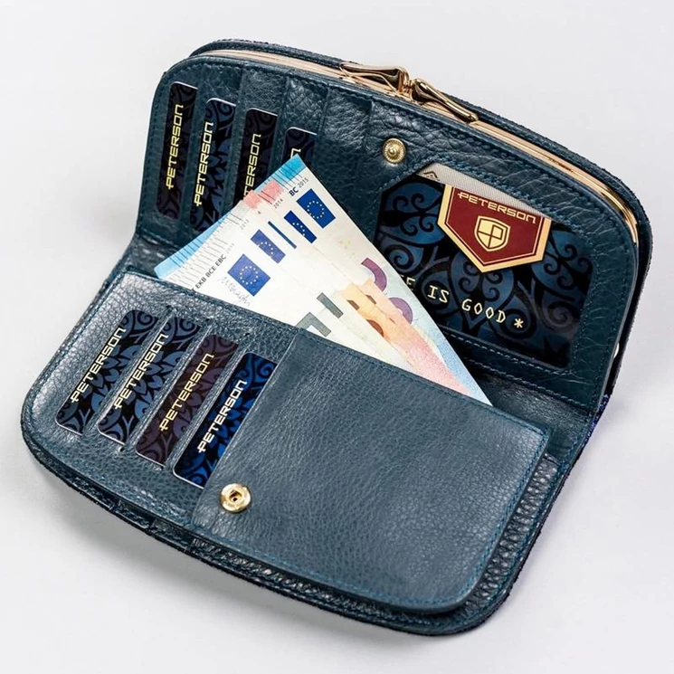 Peterson Valódi bőr Pénztárca