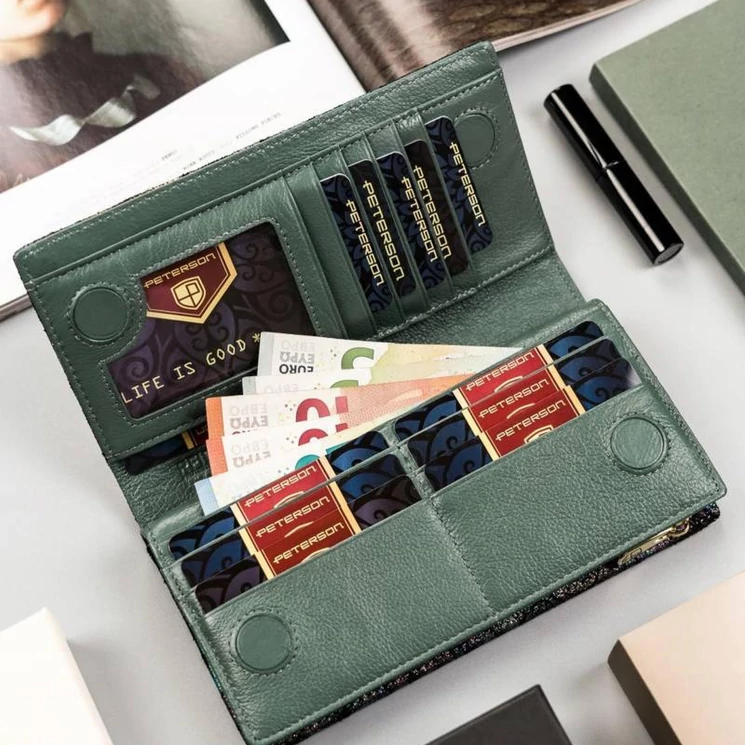 Peterson Valódi bőr Pénztárca