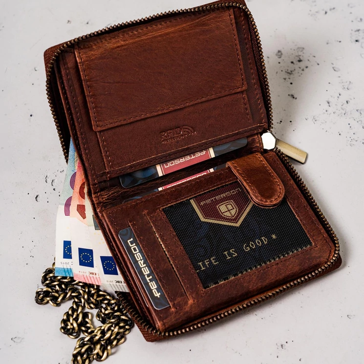 Peterson Valódi bőr Pénztárca