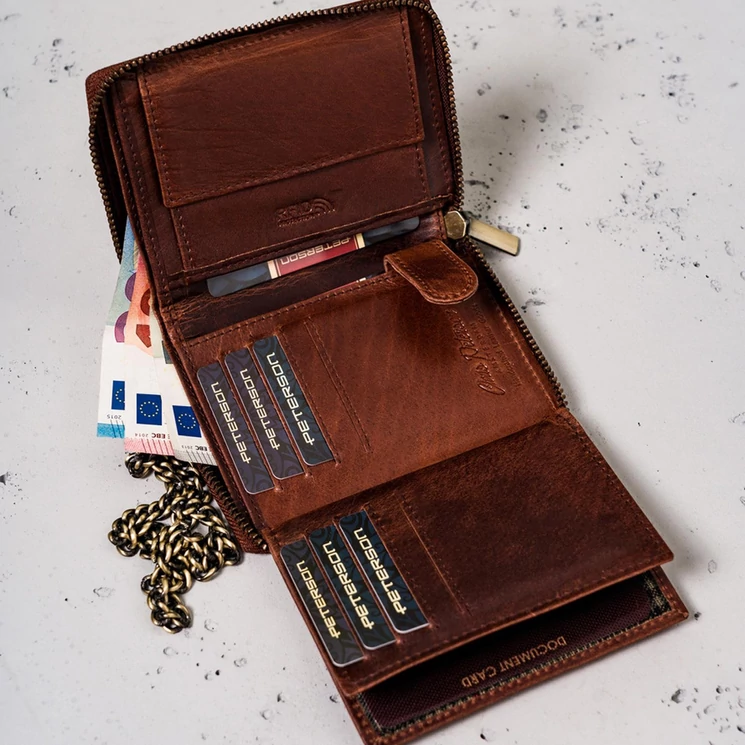 Peterson Valódi bőr Pénztárca