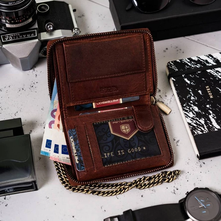 Peterson Valódi bőr Pénztárca