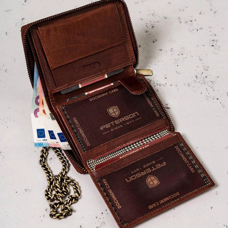 Peterson Valódi bőr Pénztárca