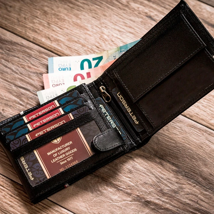 Peterson Valódi bőr Pénztárca