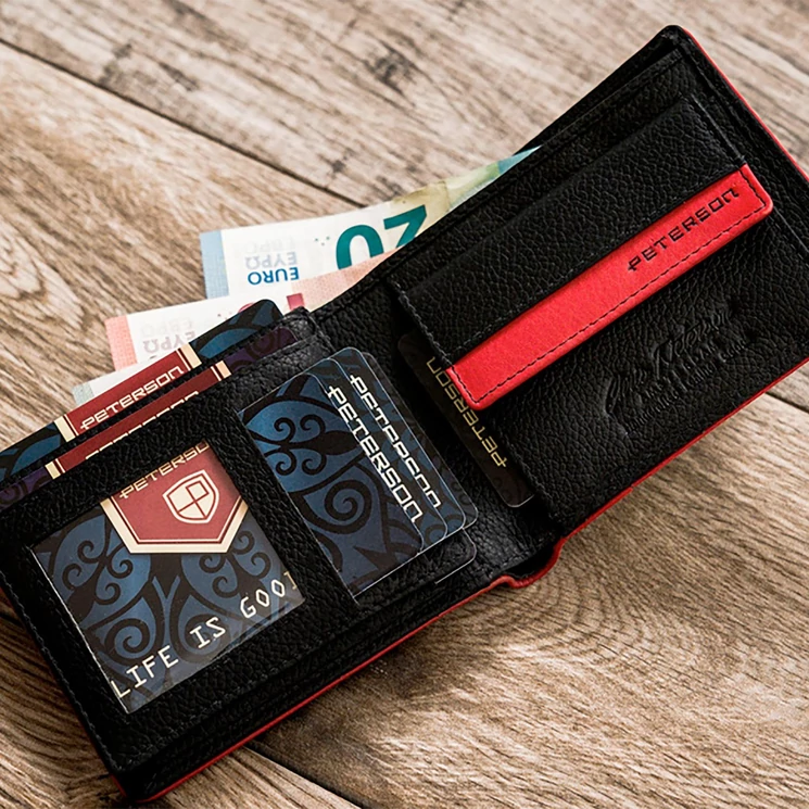 Peterson Valódi bőr Pénztárca