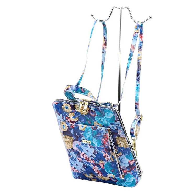 MiaMore Valódi bőr virágos Hátizsák